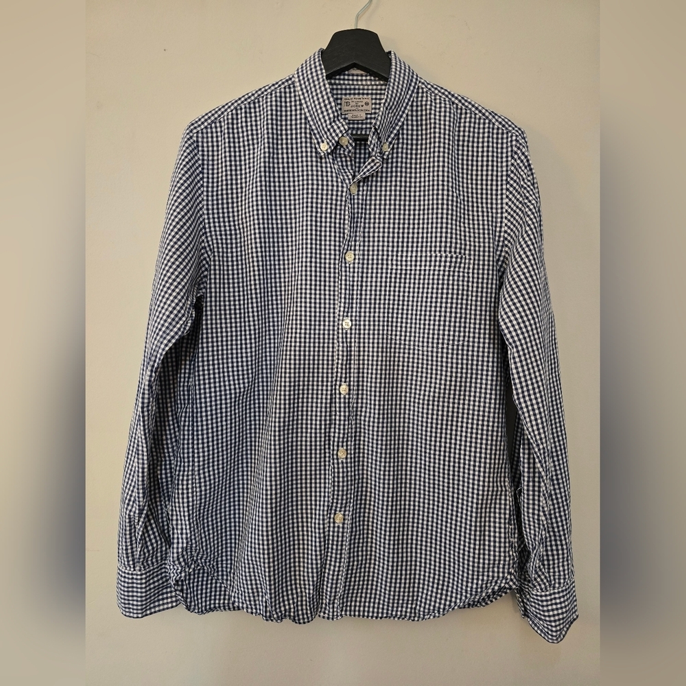 Jcrew Men's Blue Checkered Button Down Shirt